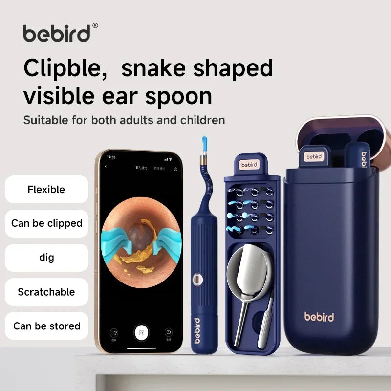 (This Week 20% off) Xiaomi Bebird EarSight Plus I35R – 2025 Wireless Ear Cleaner with HD Visual Camera & Tweezers