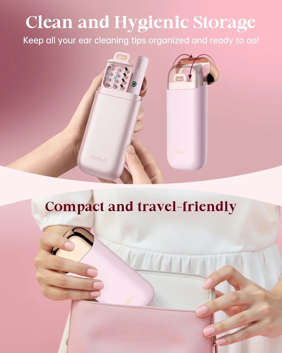 (PINK COLOR) Xiaomi Bebird EarSight Plus I35R – 2025 Wireless Ear Cleaner with HD Visual Camera & Tweezers