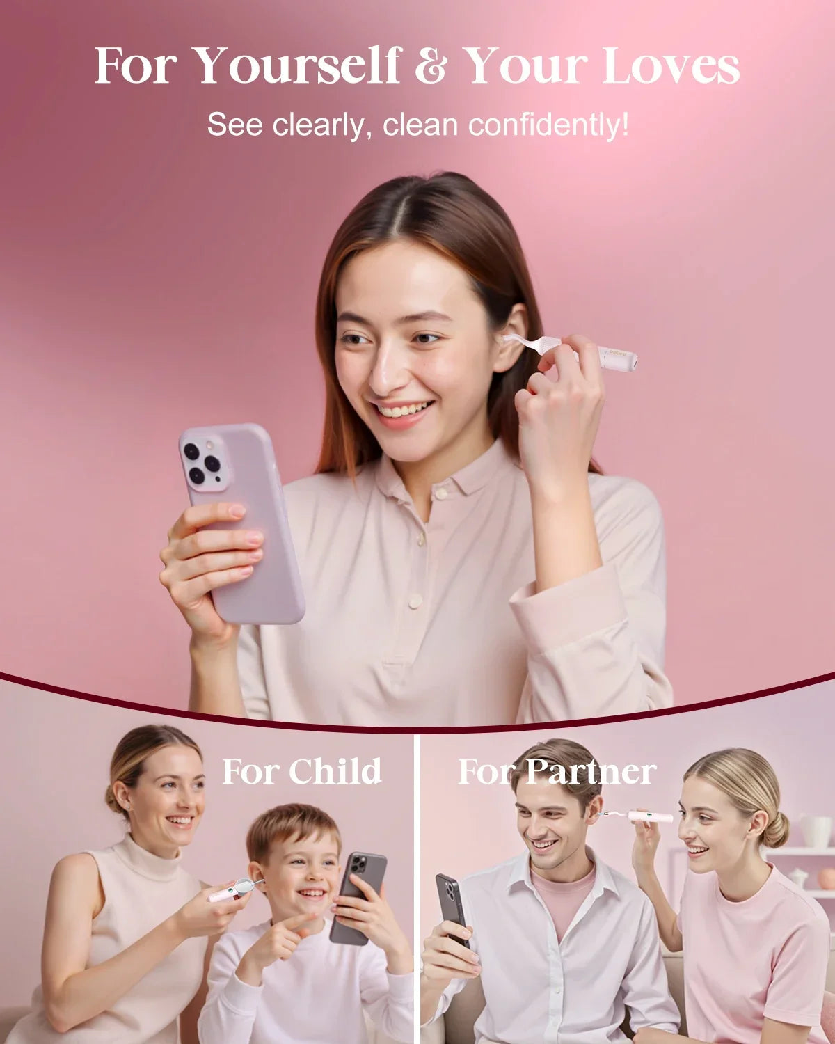 (PINK COLOR) Xiaomi Bebird EarSight Plus I35R – 2025 Wireless Ear Cleaner with HD Visual Camera & Tweezers