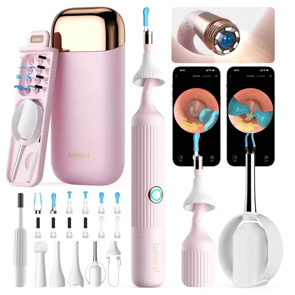 (PINK COLOR) Xiaomi Bebird EarSight Plus I35R – 2025 Wireless Ear Cleaner with HD Visual Camera & Tweezers